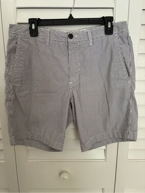1901 Ballard Slim Fit Men's Navy Stripe Cotton Chino Shorts